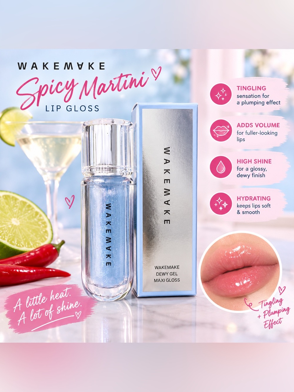 WAKEMAKE Dewy Gel Maxi Gloss- Spicy Martini